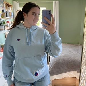 baby blue champion hoodie
